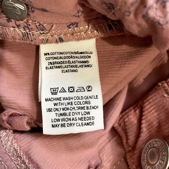 We the Free Corduroy Skinny Pants Modern Mauve Pink Size 25 Waist - Picture 7 of 7